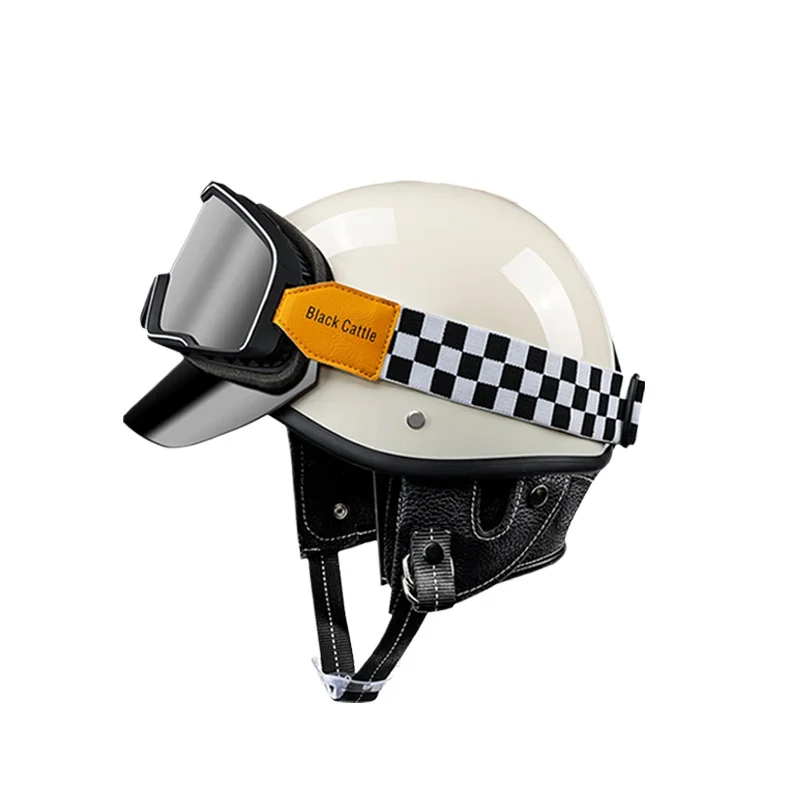 

Motorcycle retro helmet, summer electric car safety half helmet