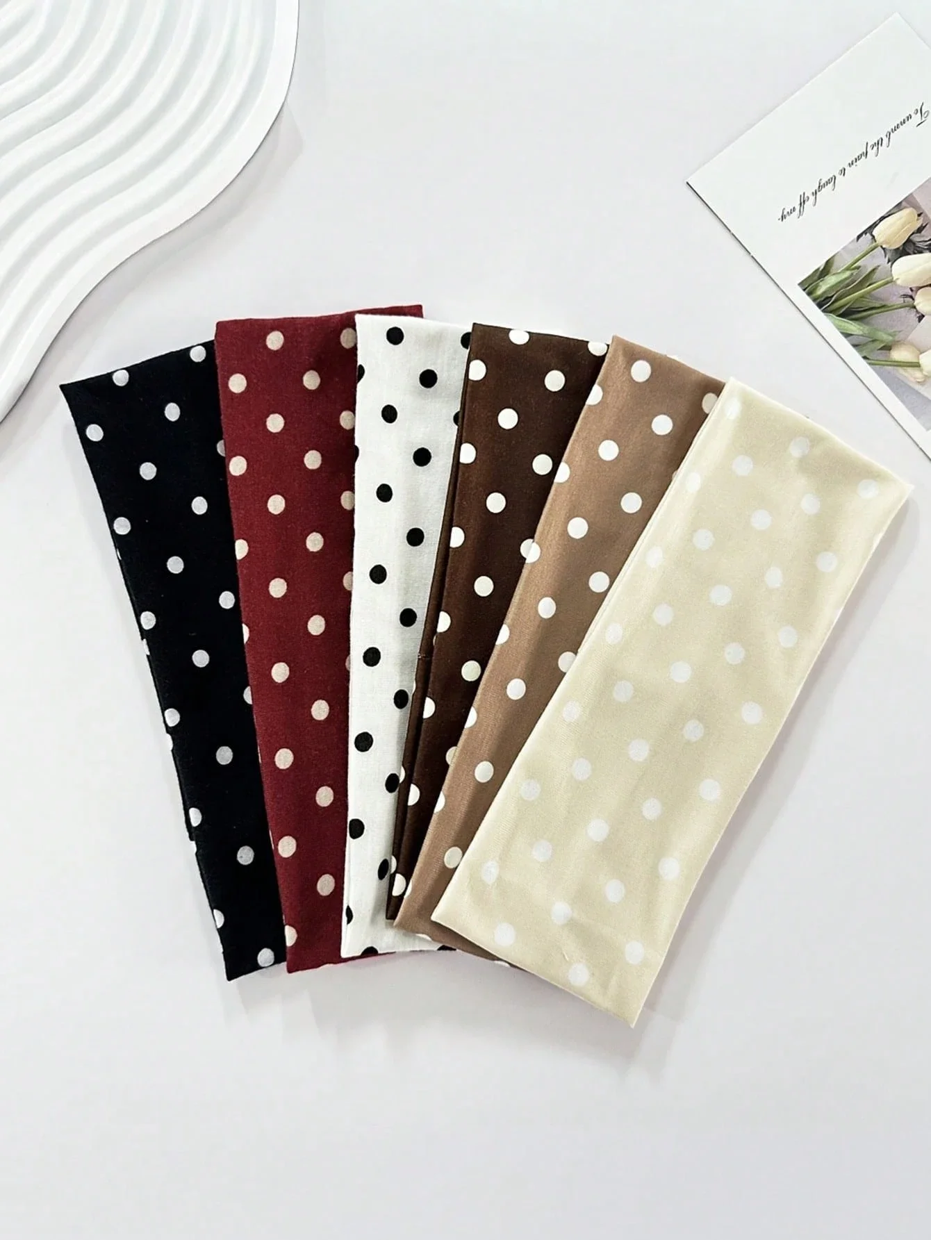 

Повязки на голову в горошек для женщин, винтажные широкие эластичные повязки для волос, тюрбаны в стиле бохо, повязки на голову для повседневного ношения