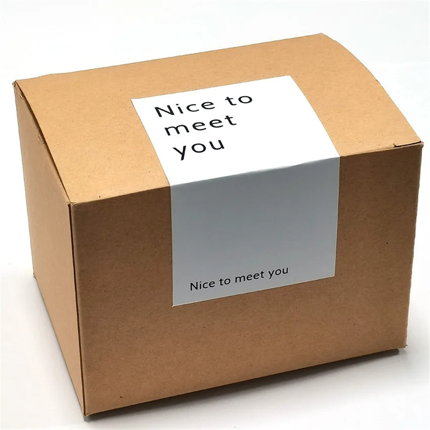 50pcs Nice To Meet You Stickers Black White Thank you Stickers For Business Package Gift box candy bag Decorative for Christmas