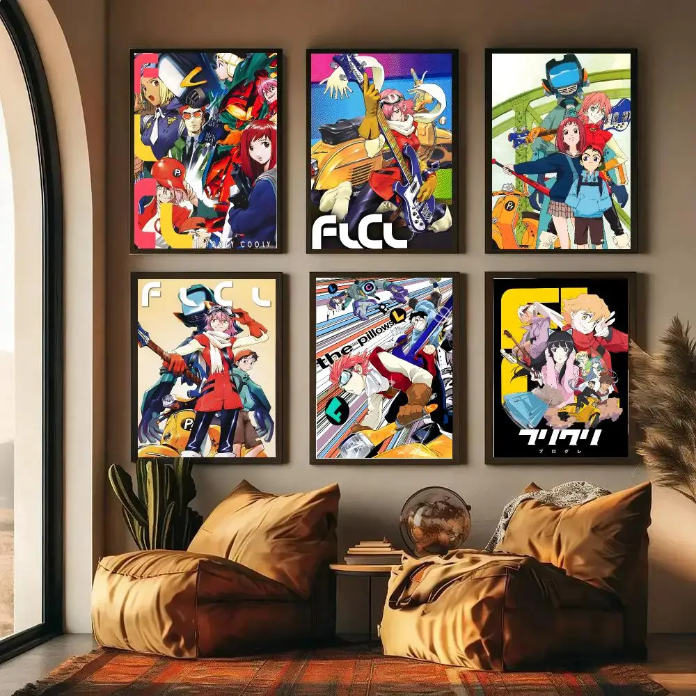 Anime Flcl Poster High-definition Waterproof Poster Stickers, Suitable For Bedroom, Living Room, Home Decoration
