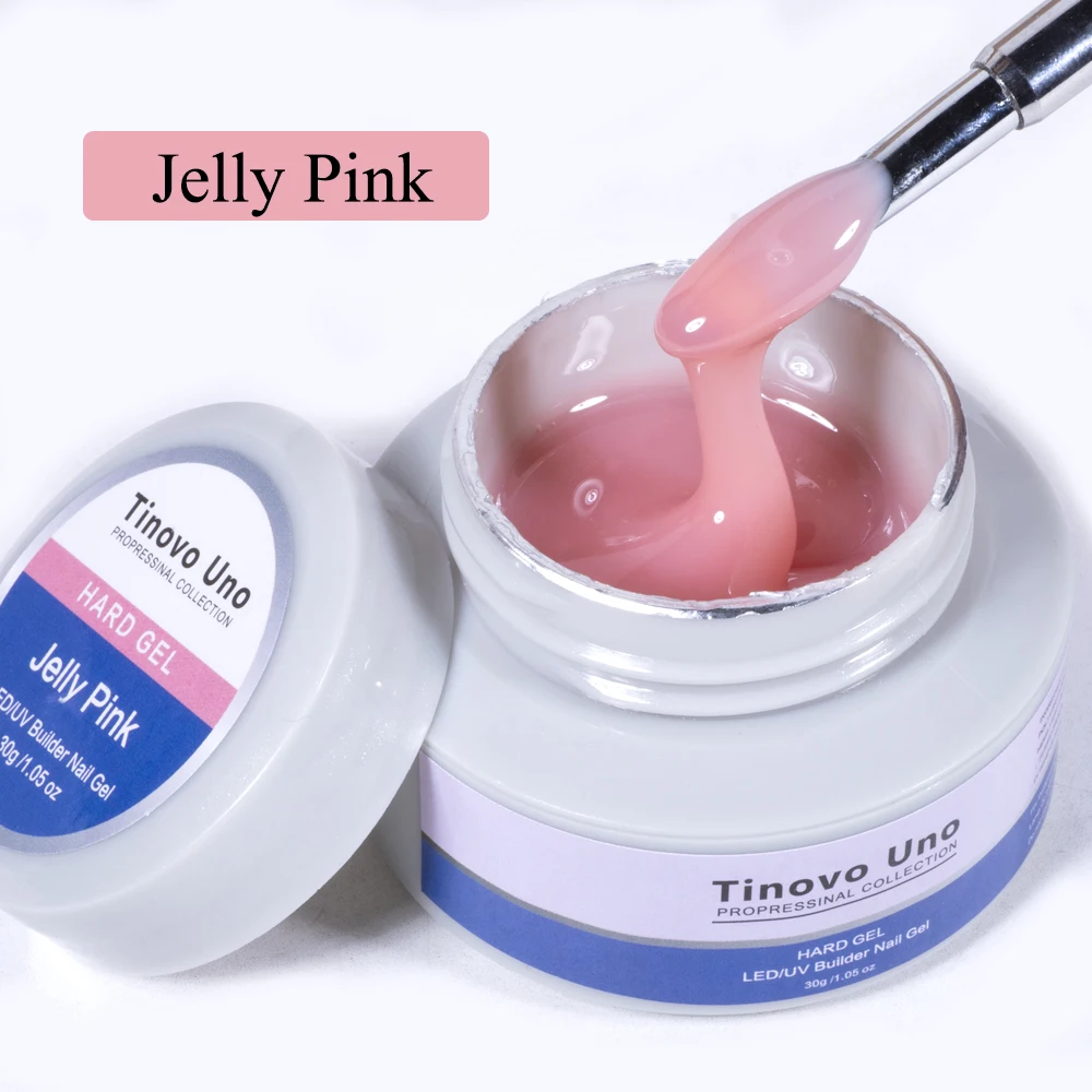 Tinovo Uno 30ML Hard Builder Nail Gel Polish for Extension Milky White Semi Permanent UV Strong Poly Construction Acrylic Gel