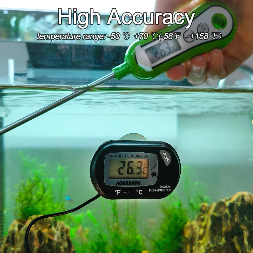 Digital Thermometer for Aquarium High Accuracy Temperature Meter Gauge for Planted Fish Tank Aqquarium Accessories Supplies