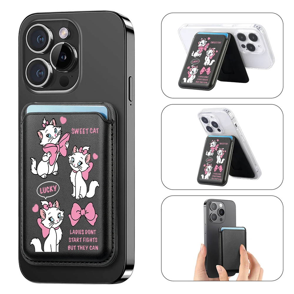Simpatico gattino sexy Portafoglio magnetico Borsa Nascondi supporto per iPhone 16 15 14 13 Porta carte in pelle per custodia Magsafe Pocket Cover