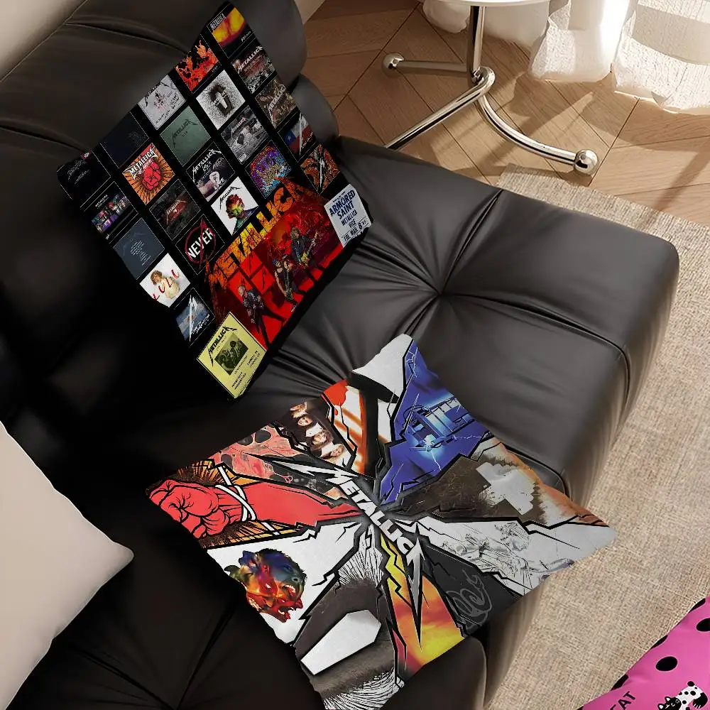 Band M-METALLICA Kissenbezug, Auto-Kissenbezug für Sofa, Auto, Weihnachtsgeschenk, 40 x 40 cm, 45 x 45 cm