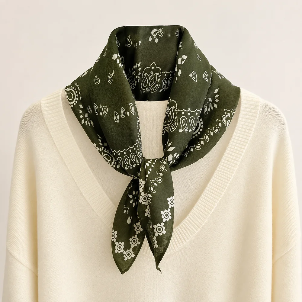 70x70cm Vintage Paisley Square Scarf for Women Lightweight Bandana Neckerchief Hair Wrap Fashion Headscarf