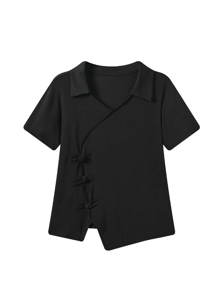 

New Chinese Style Short Sleeve Shirt Women Summer plus Size Regular Shoulder Ladies Fashion Cotton Casual Inner Wear Top