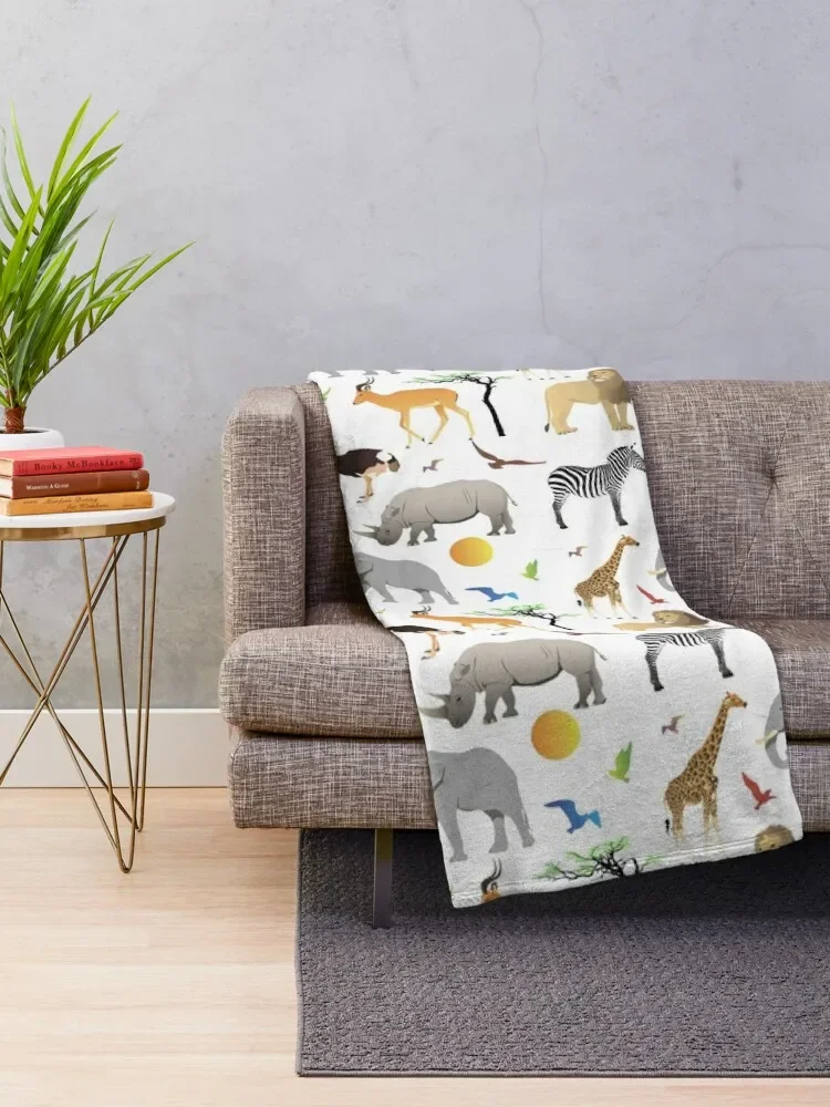 Safari Savanna Various Animals Throw Blanket Soft Plush Plaid christmas gifts sofa bed Loose Blankets