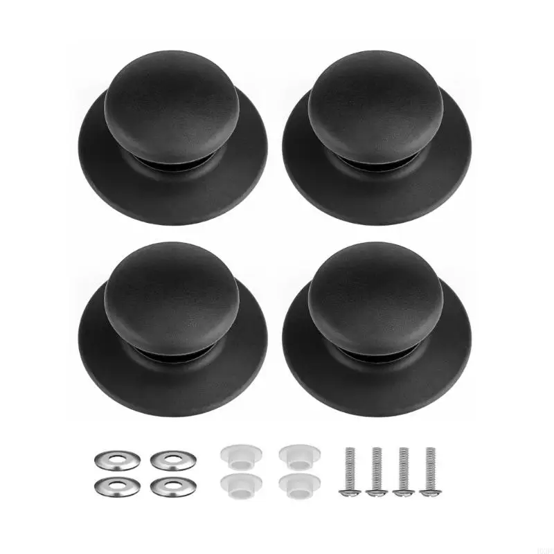 4pcs مقابض بوتس متعددة الأغراض مقابض بدائل المقابض المنزلية لإكسسوارات المنزل لمستلزمات المطبخ غطاء وعاء الطهي الأسود