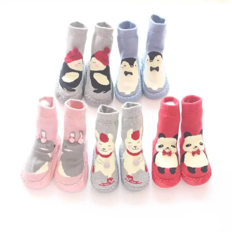 Toddler Indoor Sock Shoes Newborn Baby Socks Winter Thick Terry Cotton Baby Girl Sock with Rubber Soles Infant Animal Funny Sock