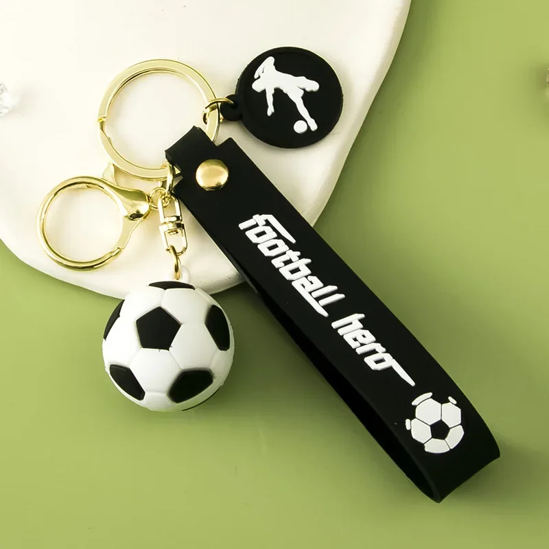 Phone Lanyard European Football Imitation Leather Souvenir Keychain Match Ball Fans Souvenir Keyring Phone Fashion Pendant Gift