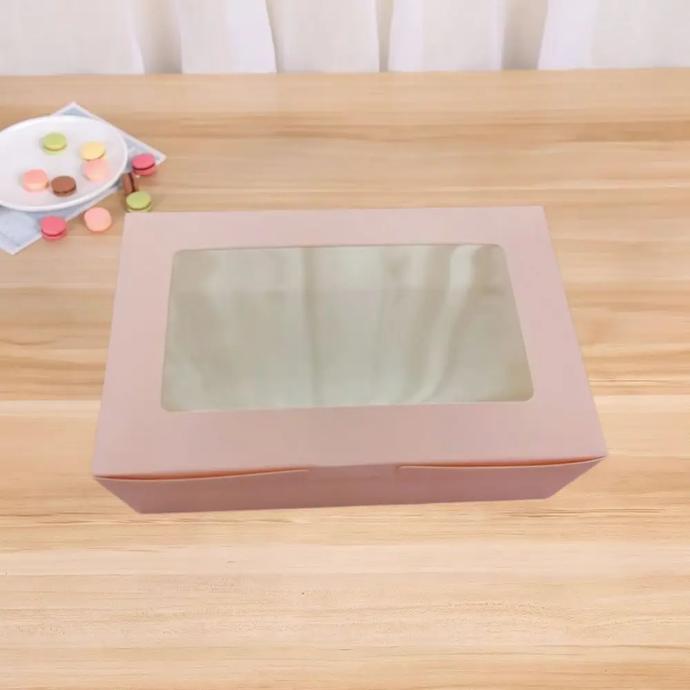Portable Cupcake Box For Bakery Shop Muffin Egg Tart Storage Container Sturdy Paper Treat Holder Gift Package