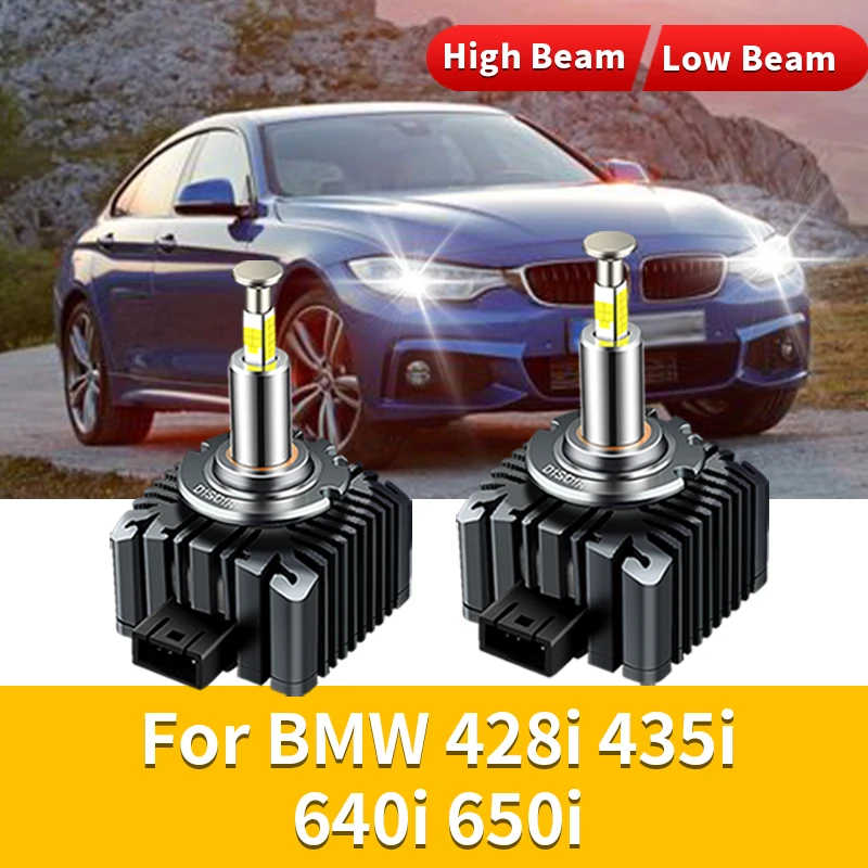 

2Pcs 12V LED Headlights Xenon Bulbs HID Turbo Replacement LED 32000LM 4-sided CSP Chip 6000K 35W For BMW 428i 435i 640i 650i