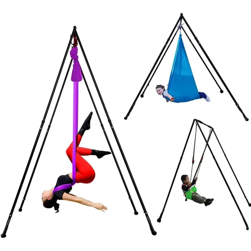 Foldable Portable Height Adjustable Yoga Swing Stand Frame Stable Durable For Aerial Yoga And Therapy Hammock Training