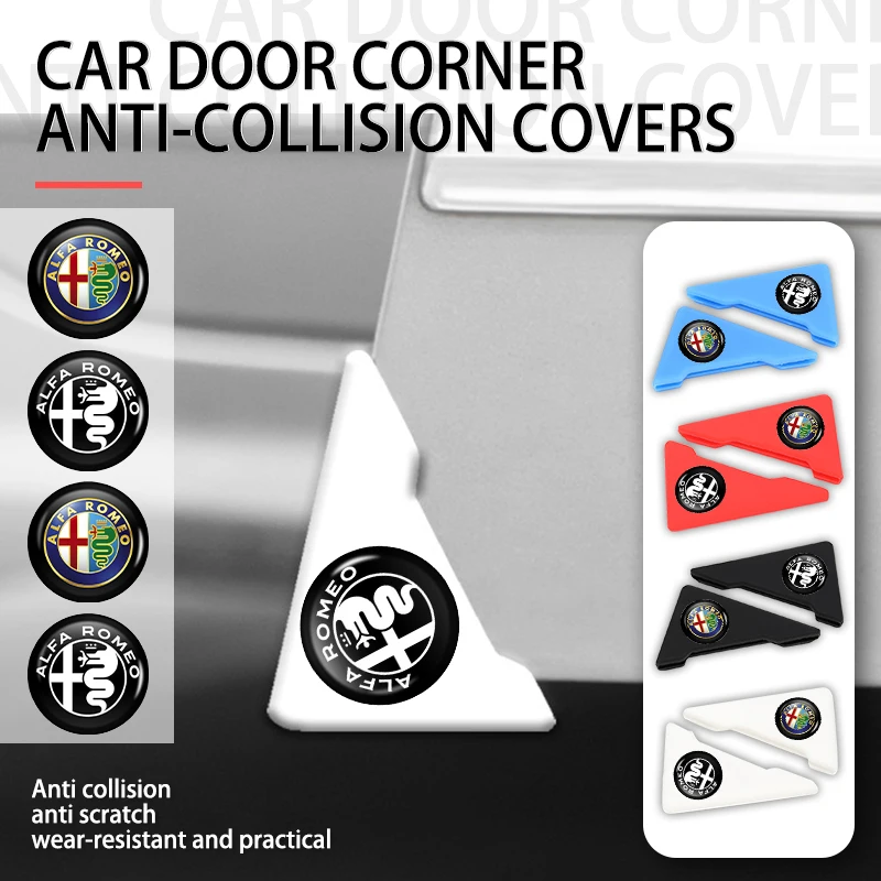 

2026 Hot Sticker For Alfa Romeo Car Door Corner Anti-collision Cover Protective Sticker Accessories 159 Giulietta 156 147 Giulia