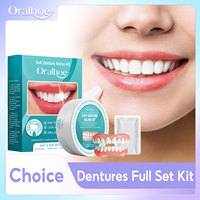 Adjustable Silicone Dentures Temporary Orthodontic Braces Removable Dental Veneers Fit Mouth Perfect Smile False Teeth Full Set