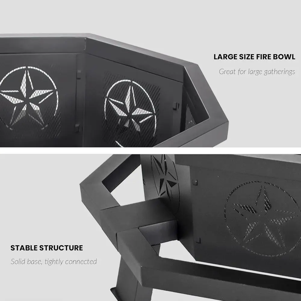 حفرة حريق خارجية مثمنة لحرق الخشب في الفناء الخلفي وحرائق الحديقة #5