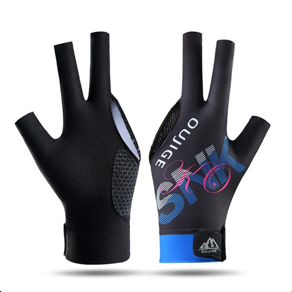 Three Fingers Snooker Gloves, Left Hand Snooker Cue Sport Glove, Breathable, Elastic, Billiard Training Gloves for Men Women