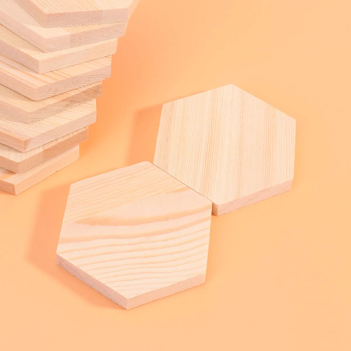 

Number Special-shaped Wooden Board Craft Plank Honeycomb Making Bamboo Small Block