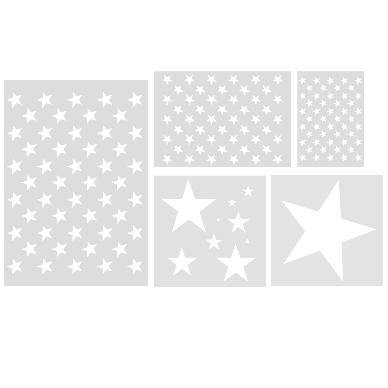 

5 Pcs Template Pentagram Reusable Star Stencils Pp Decorative Wall For Painting