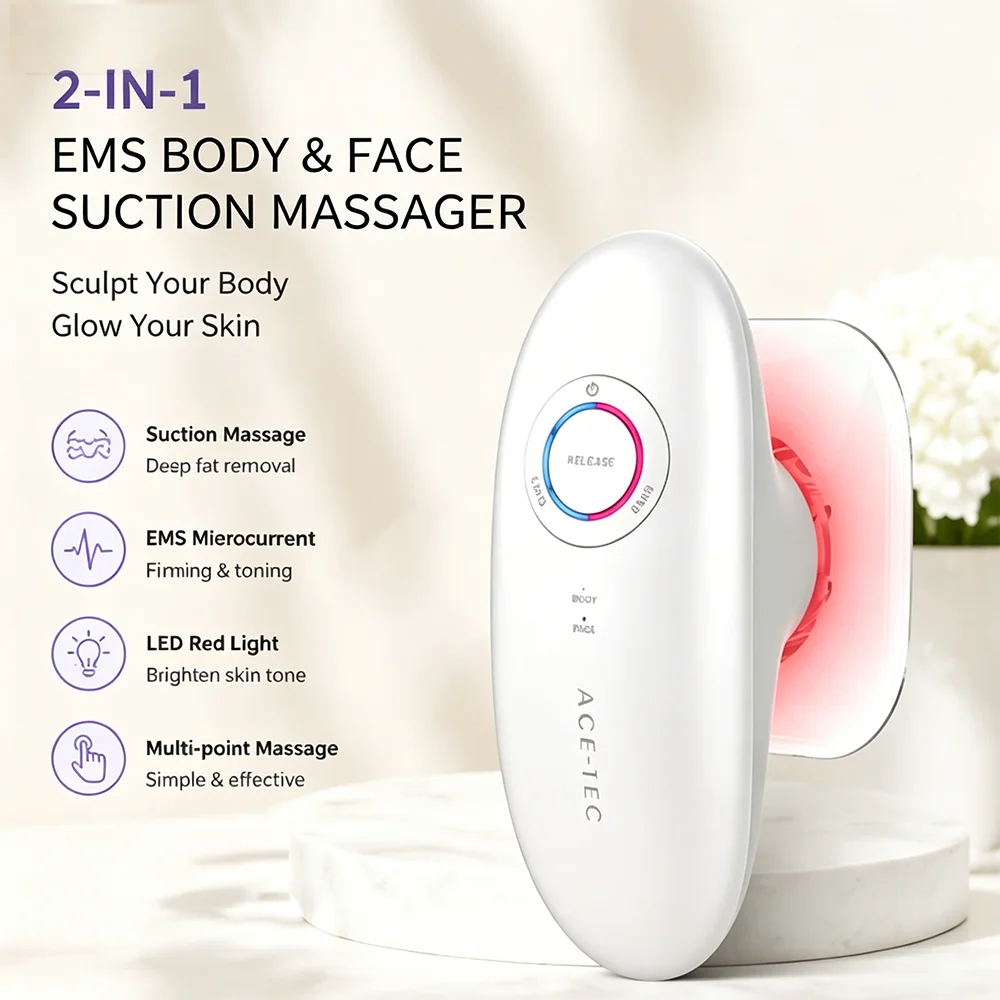 EMS Body Face Suction Massager Vacuum Anti Cellulite Slimming Device Microcurrent Beauty Machine Portable Rechargeable