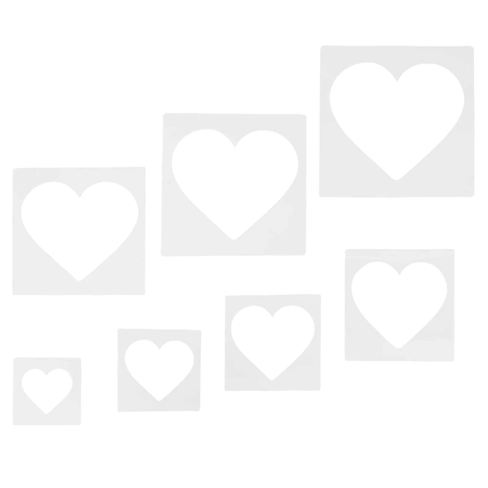 

7pcs Heart Templates For Painting Valentines Day Reusable Heart Spraying Stencils Hollow Love Wall Art Templates For Diy Drawing