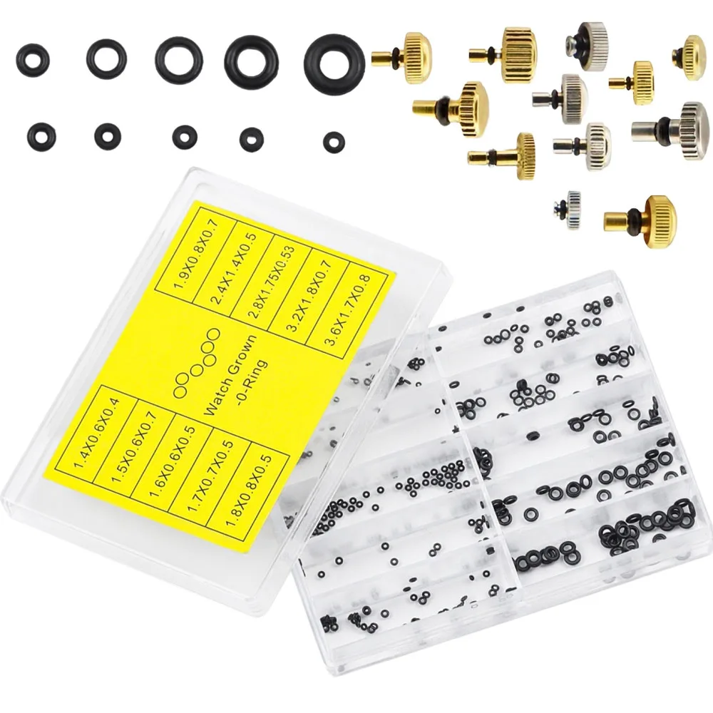 1 Set Neue Mini-Gummidichtungen O-Ringe für Uhrenkronen, Wasserdichte Uhrendichtungen, Uhrenreparaturwerkzeuge – Detail 1