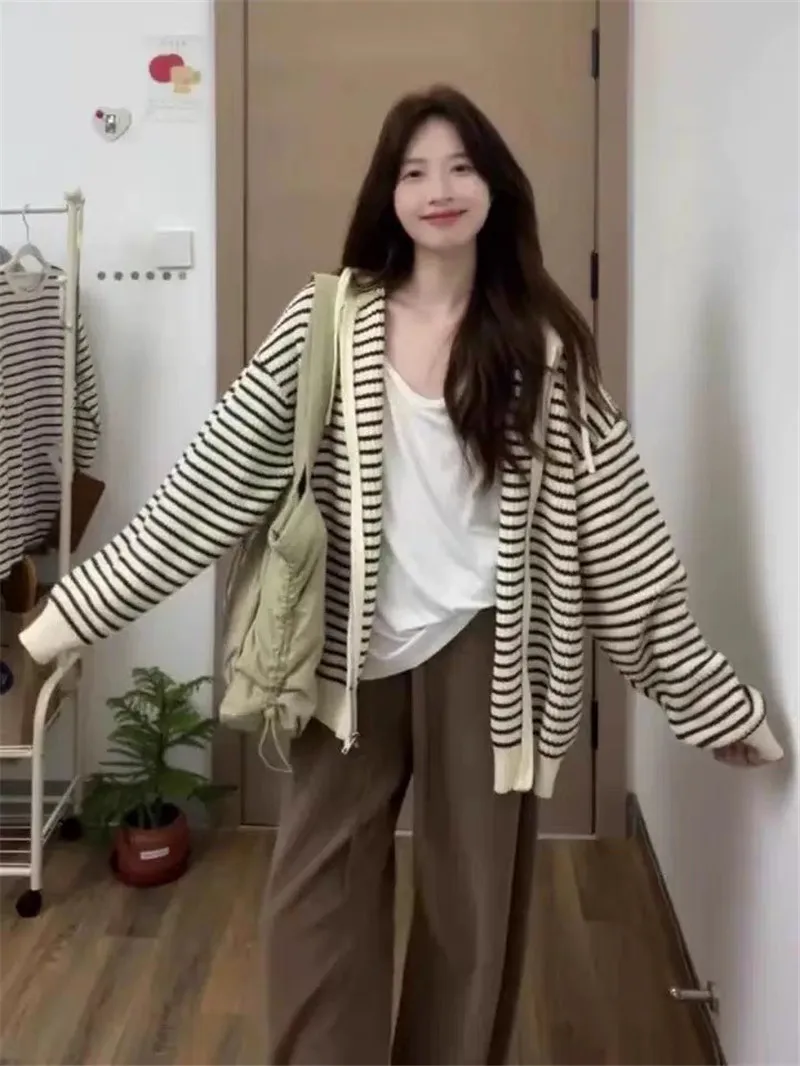 

Cardigans Graphic Sweaters Womens Spring Soft Loose-Fit Grid Asymmetrical Fancy Fairycore Regular Mink-Like Half-Sleeve High-End