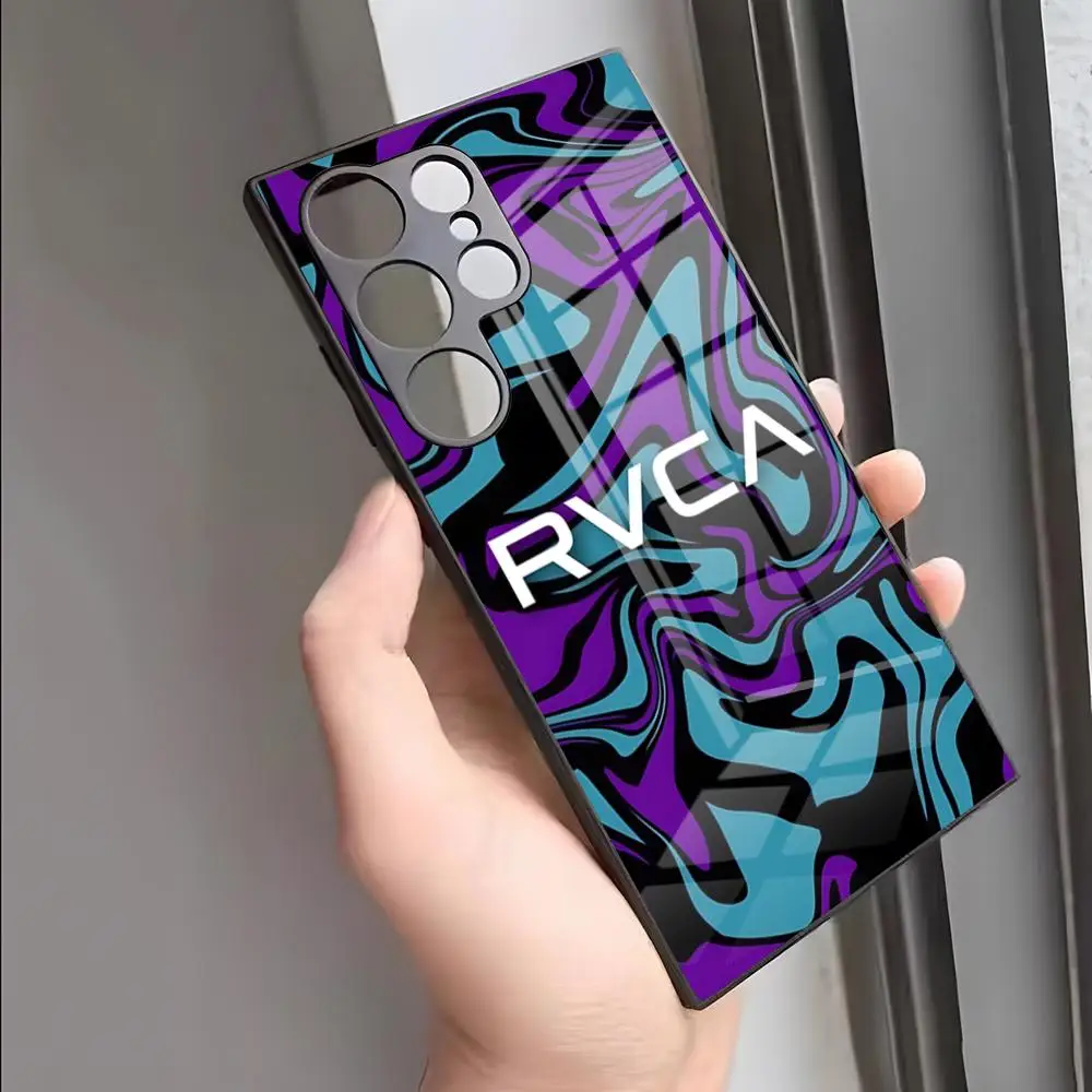 Luxuriöse R-RVCA-S Handyhülle für S25 Ultra Samsung S26 S24 Fe S22 S20 S21 23 Plus Galaxy A54 A34 A53 A16 Glasabdeckung