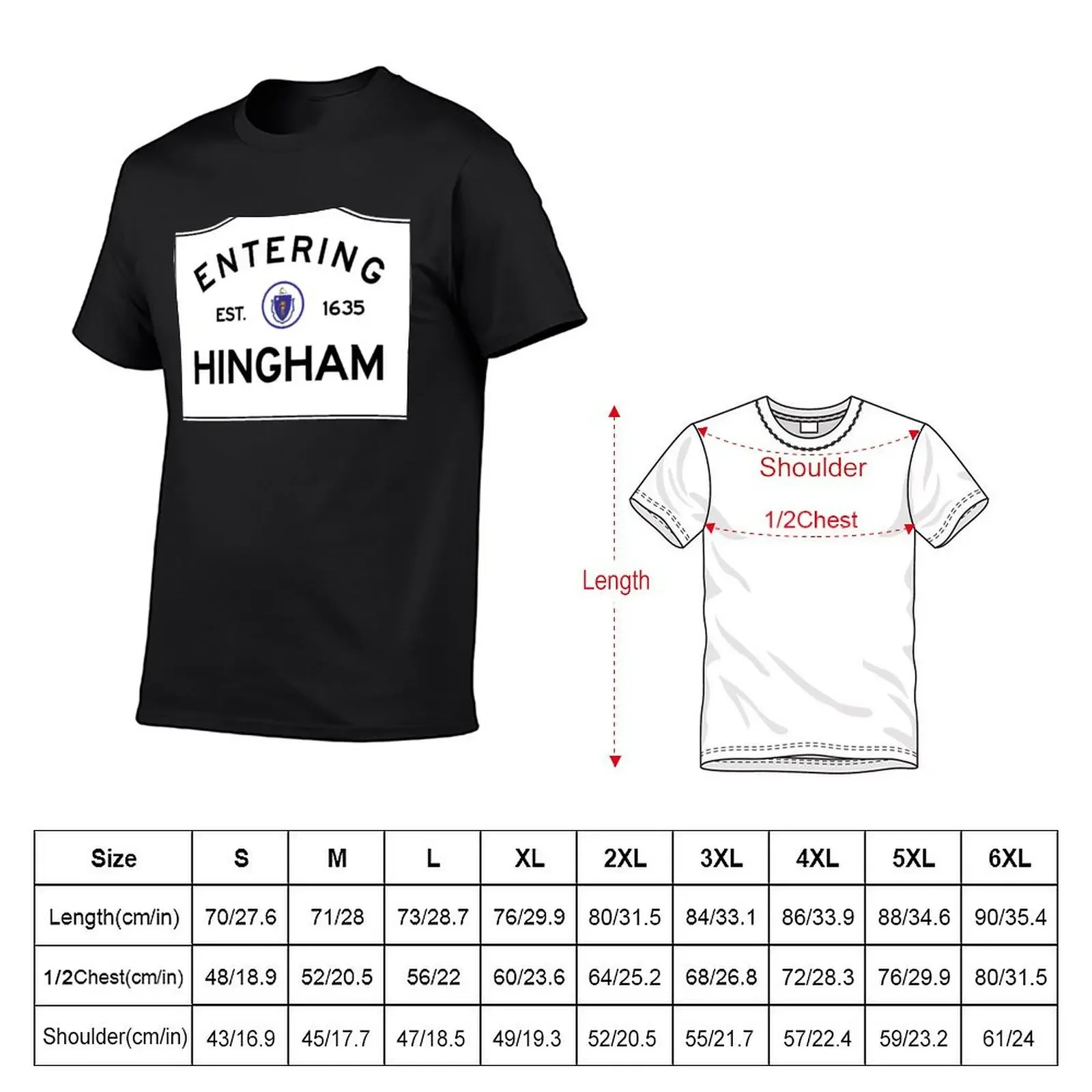 Entering Hingham Massachusetts - Commonwealth of Massachusetts Road Sign Sticker T-Shirt graphic t shirts cute tops mens clothes