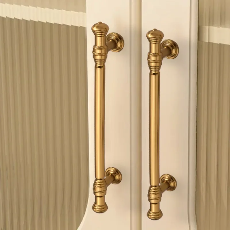 New High - end French - style Golden Handles for Drawer Cabinets and Bathroom Cabinets Brass - colored Single  hole Drawer Knobs