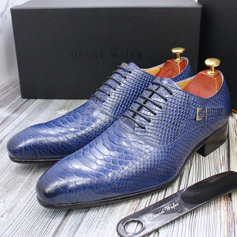 

High-end Handmade Designer Men's Shoes British-style Business Formal Leather Shoes Pointed Lace-up Gentlmen Dress Derby Shoes