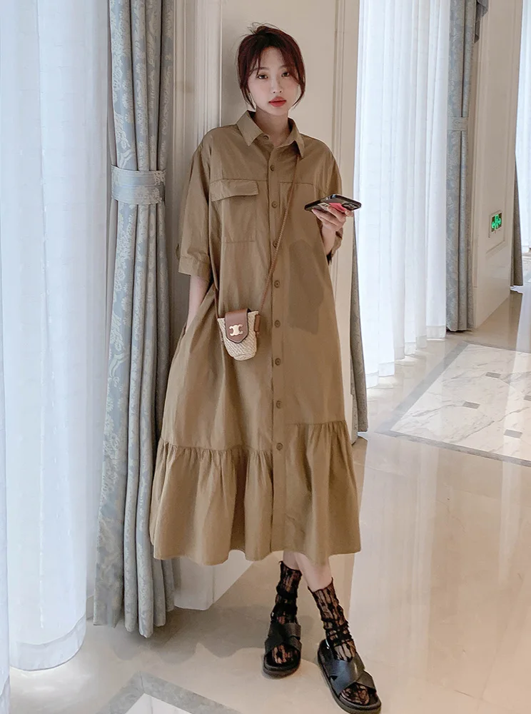 

Корейский Sle, большие размеры 2300, свободный одяг, женская летняя юбка трапециевидной формы с высокой талией, утягивающая Dr