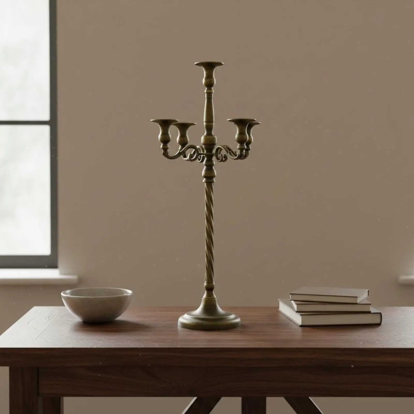 5 Arm Candelabra Ornamental 5-Arm Candle Holder Candelabra Weighted Base Metal Candle Holder Easy to Clean for Living Room view 4