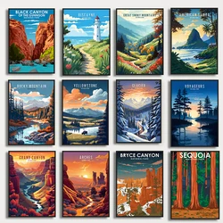 National Parks Landscape Travel City Poster Bryce Canyon Mount Yellowstone Canvas Printing Print Wall Art Picture Home Decor