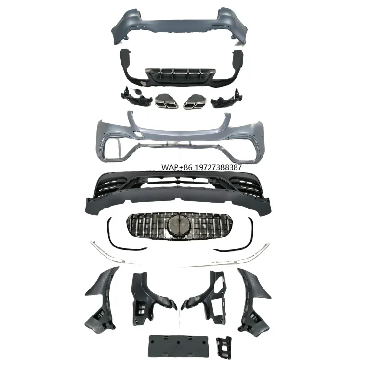 

63S front and rear large surround GT grille sports front bumper 43 tail throat for W253GLC300