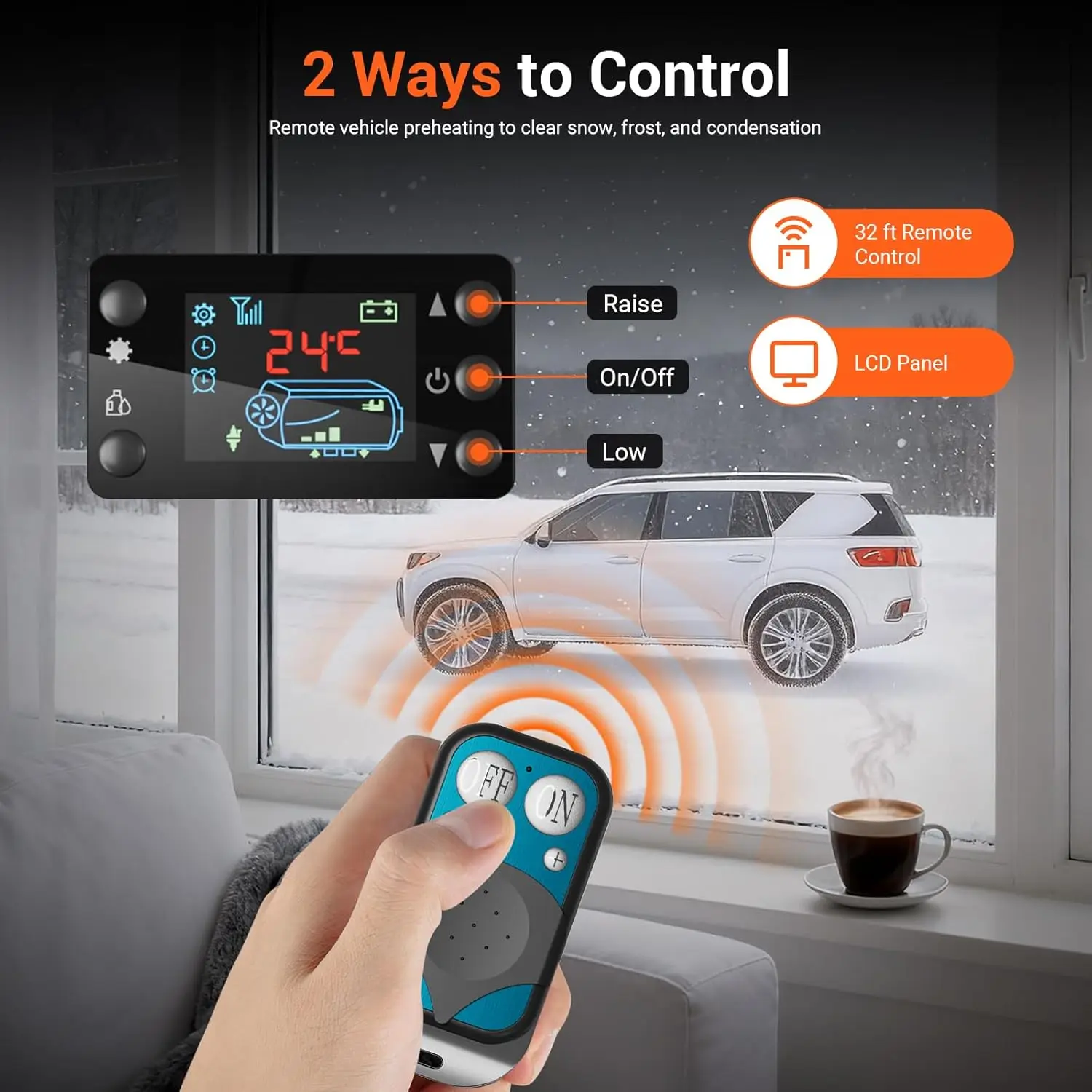 سخان ركن محمول 8 كيلو وات 12 فولت مع جهاز تحكم عن بعد وشاشات LCD، تسخين سريع، خزان 1.3 جالون لقارب شاحنة التخييم RV #3