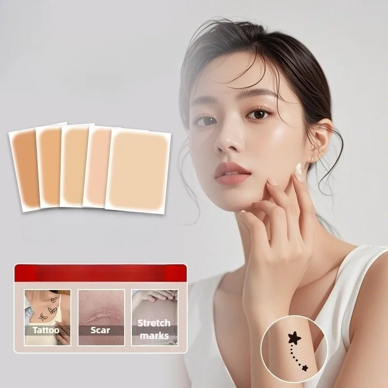 

10 шт., наклейка для татуировки, долговечная телесного цвета, водостойкая невидимая наклейка со шрамом, белое пятно, родимое пятно, отрывная накладная кожа