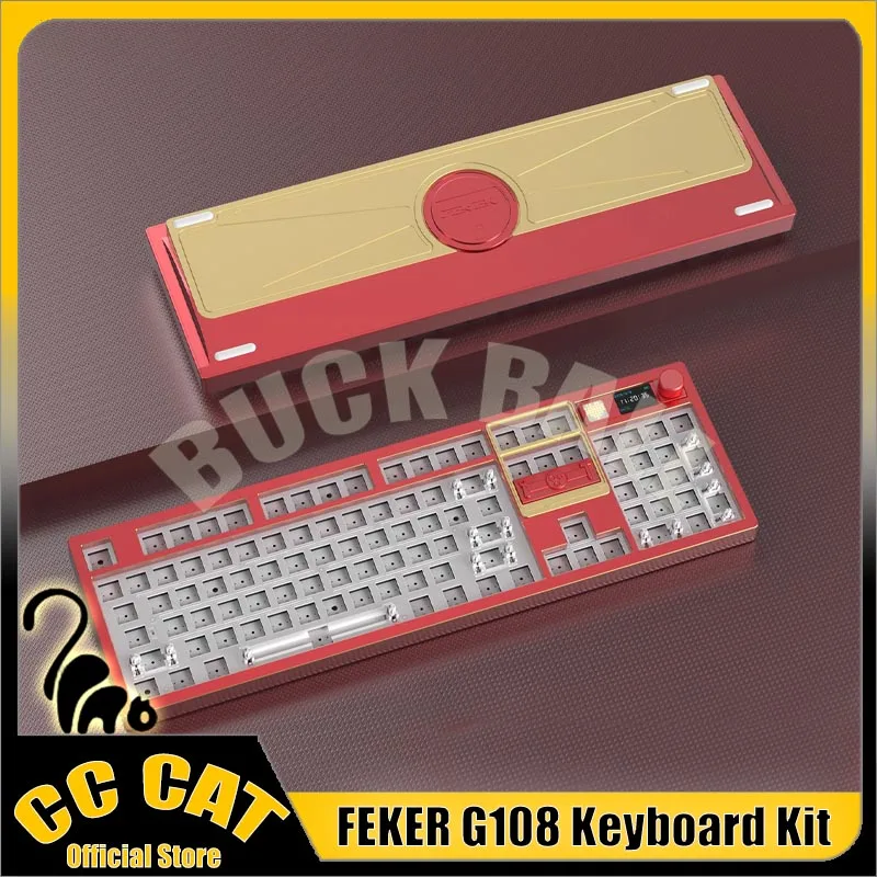 

Feker G108 Mechanical Keyboard Kit 3mode Gasket Top Aluminum Alloy CNC Keyboard Kit With Screen Hot Swap Rgb Gamer Keyboard Kit
