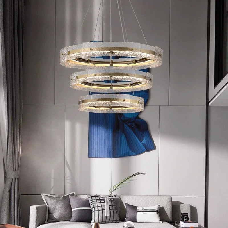 Modern Trendy Water Ripple Led Pendant Chandeliers For Living Room Bedroom Ceiling Lamp Staircase