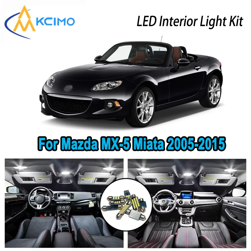 

For Mazda MX-5 Miata 2005-2015 2006 2007 2008 Premium Bright LED Interior Dome Map Trunk Light Kit Car Led Lamps Canbus No Error