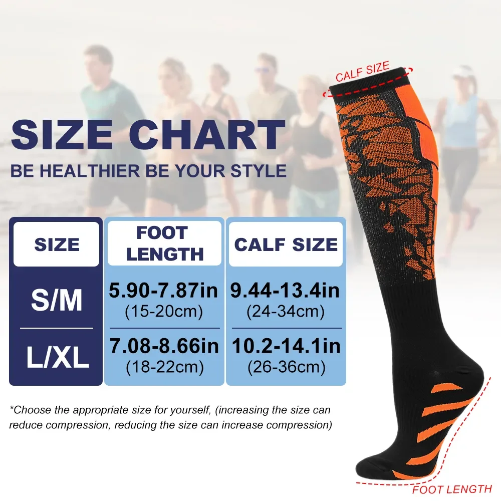 Unisex Compression Socks Medical Varicose Veins Nurses Pregnancy Elastic Socks Gym Outdoor Sports Running Fitness Cycling Hiking