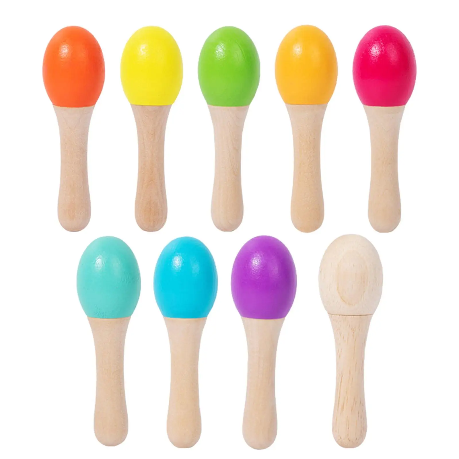 DIY Kids Wooden Maracas Early Education Hand Percussion Sand Hammer Mini Craft Decor Musical Toy for Birthday Gift