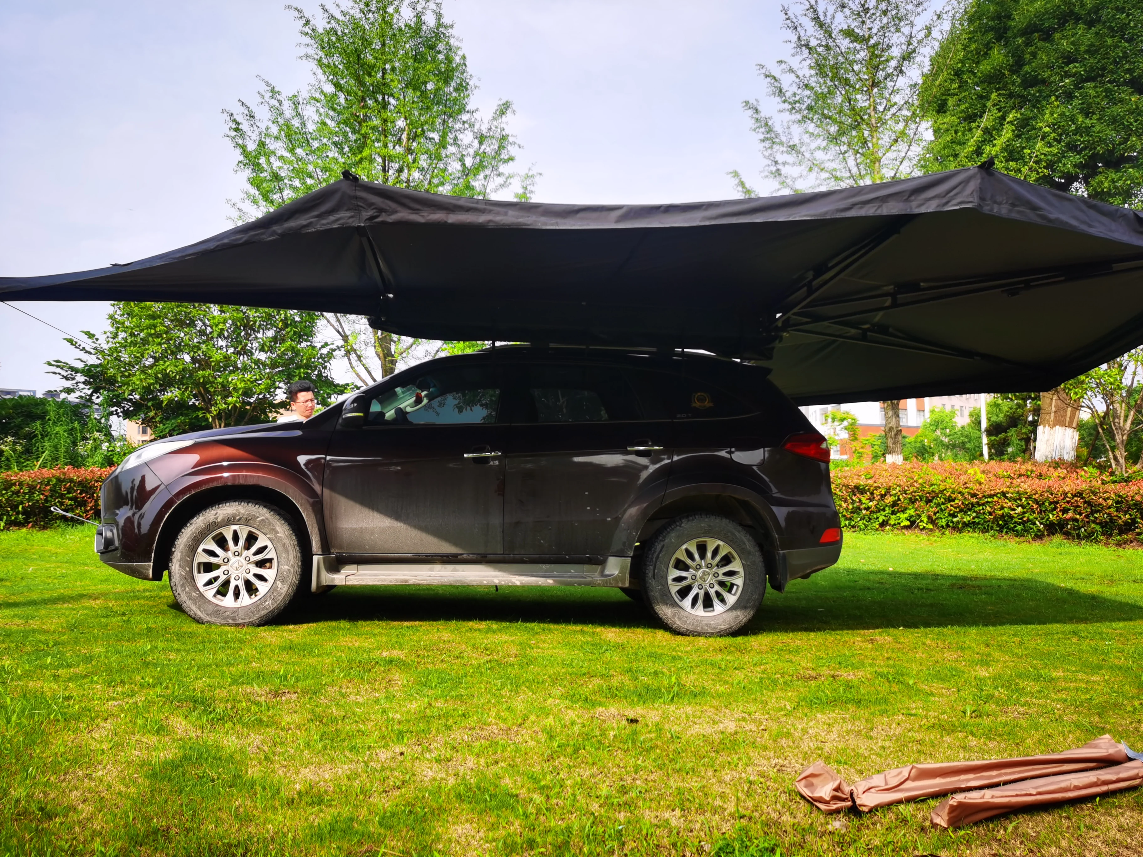 Outdoor Camping 270 Degree Awning Retractable Freestanding With Side Wall Car Side Awning 270 Awning Heavy Duty