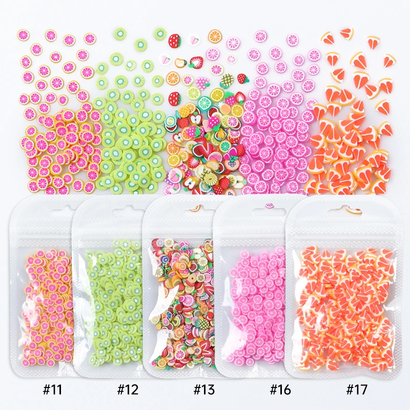 5 Bags Mixed Fruit Resin Filling Polymer Clay Slices Epoxy Resin Mold Filler Summer Sprinkle DIY Keychain Pendant Craft Supplies