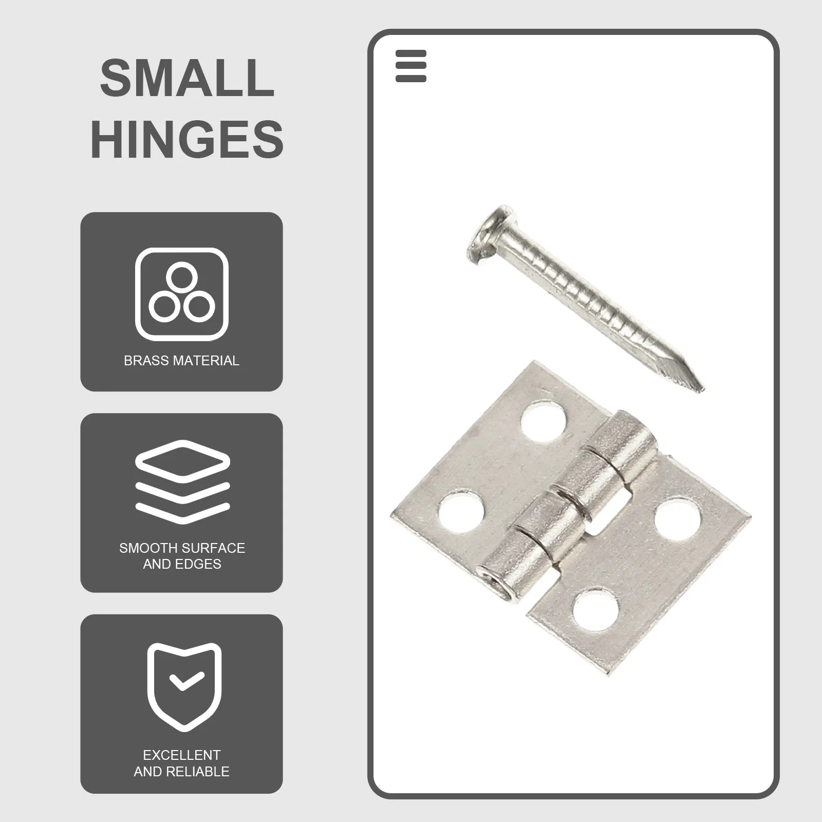 

50Sets Brass Mini Hinges Small Decorative Hinges for Wooden Jewelry Boxes DIY Craft Boxes Vintage Style Box Making Accessories