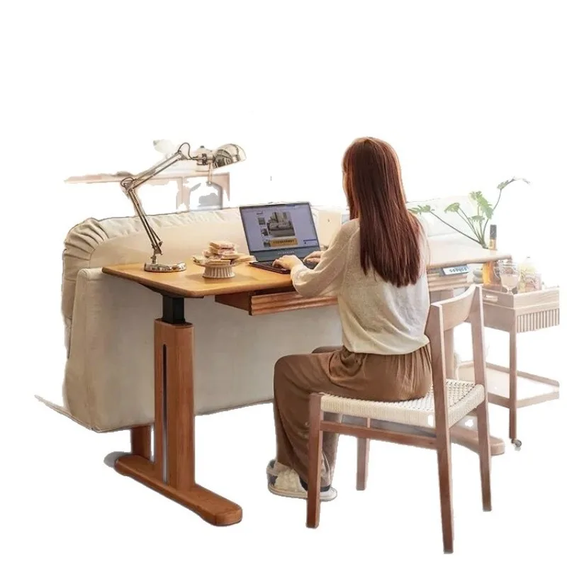 Fas Cherry Wood Smart Double Motor Lifting Table | Healthy Office Learning