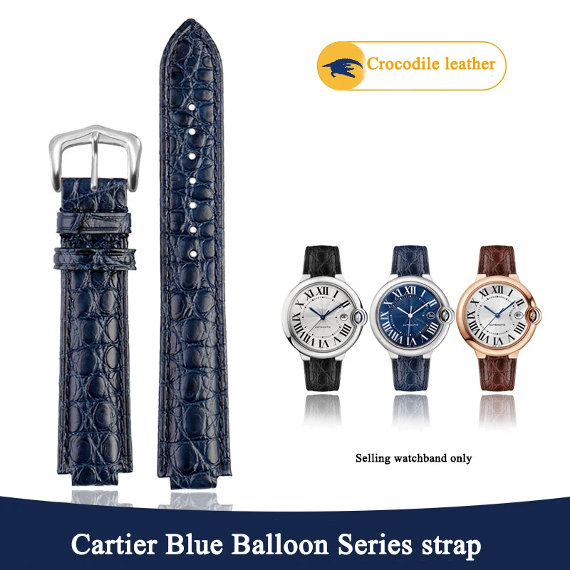 

For Cartier Blue Balloon WSBB0038/42mm Strap crocodile W69012Z4 Watch Bracelet Accessories men women Replacement Band 18x11mm