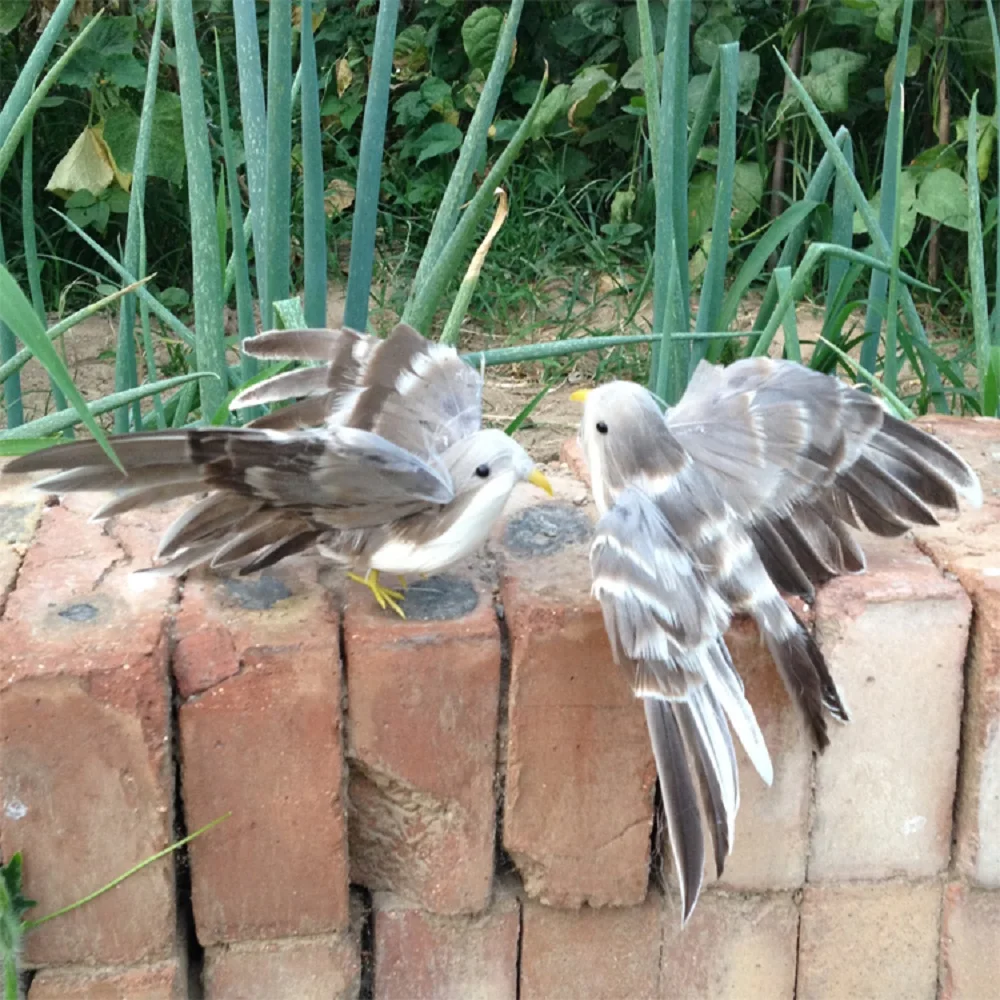 

a pair of simulation gray sparrow model foam & furs wings sparrow dolls gift about 12cm 1556