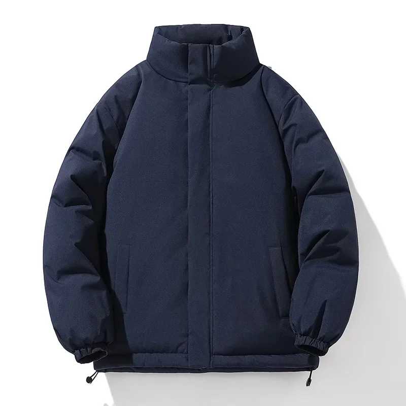 冬パーカー男性無地厚いスタンドカラーファッション若々しい活力暖かいジャケット男性ルーズストリート生き抜くコート男