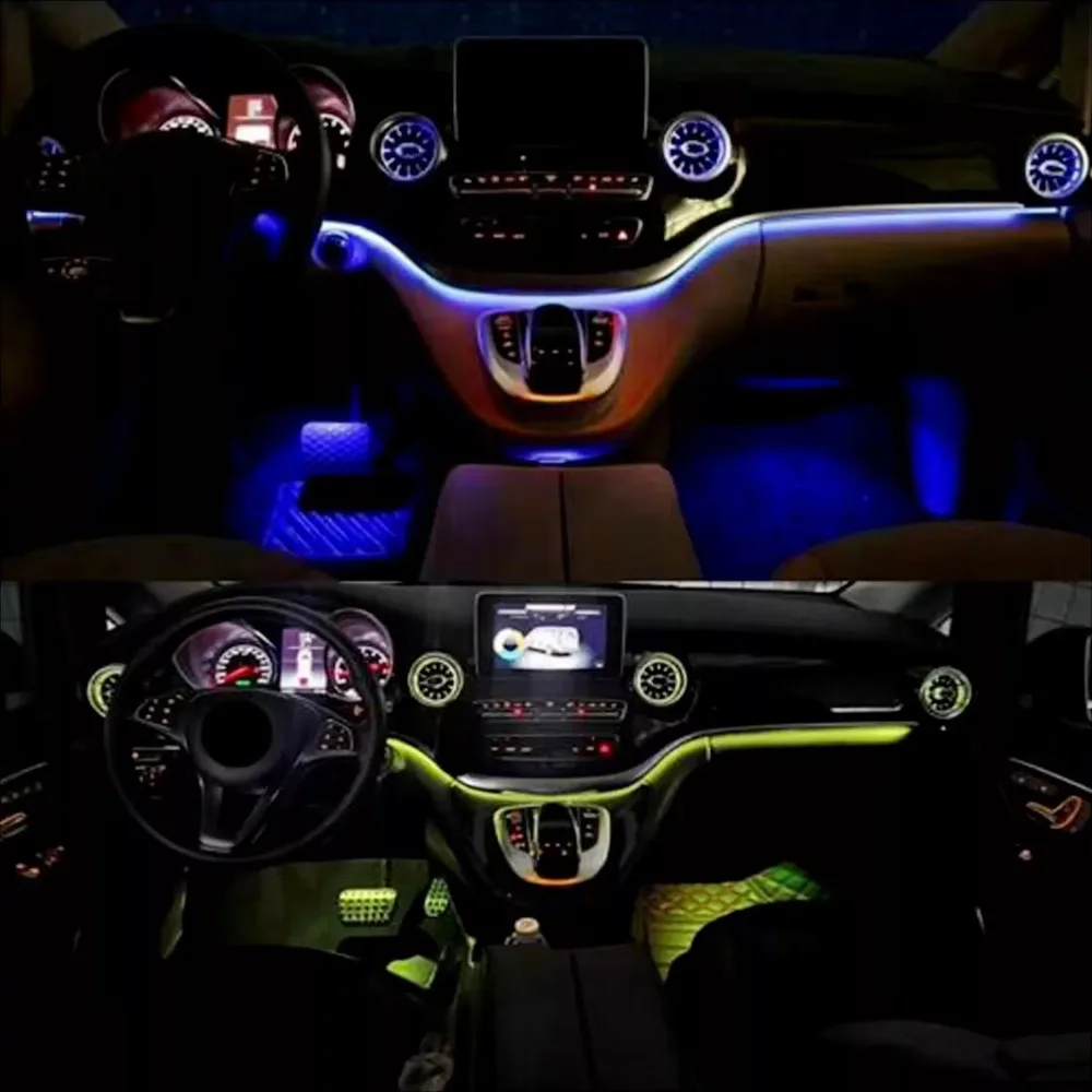 W447 Auto Lighting System Atmosphere Light 64 Colors LED Car Interior Ambient Light Kit Suitable for Mercedes Benz V-class W447